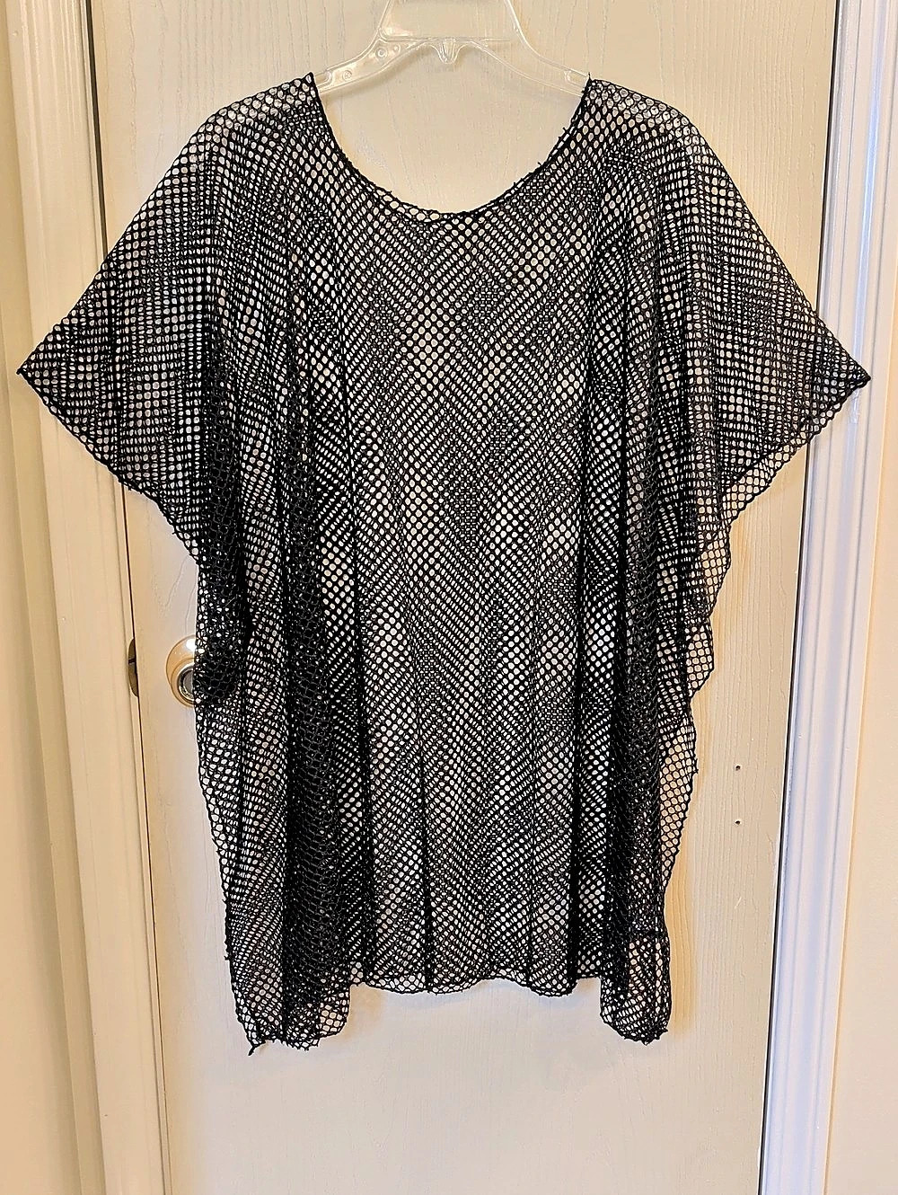 Trezo Black Fishnet Mesh Beach Cover-Up Tunic – XL